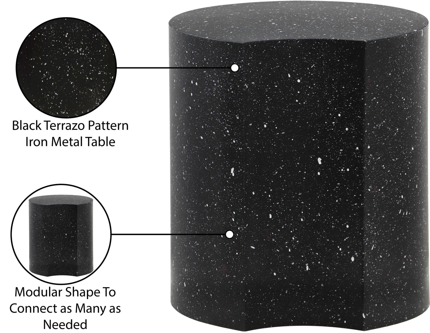 Dimple - End Table - Terazzo Finish