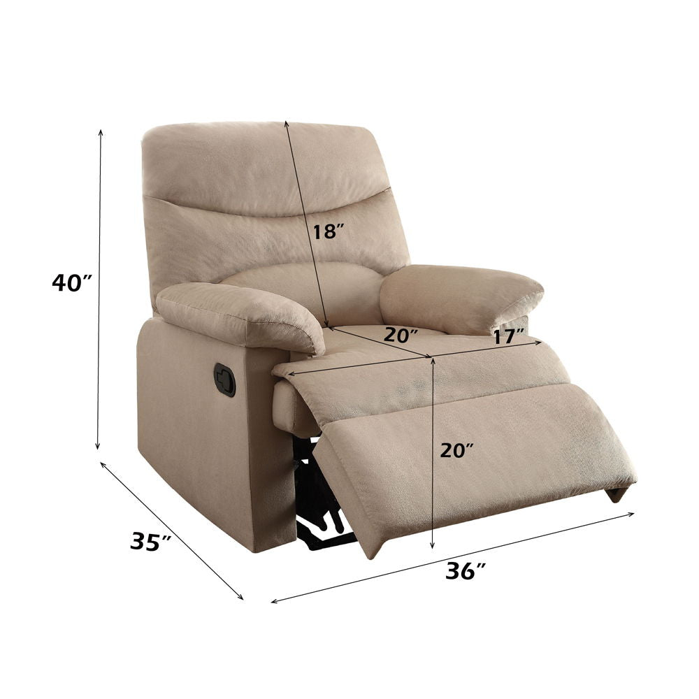 Arcadia - Motion Recliner - Beige Woven Fabric