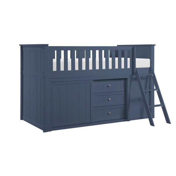 Nora Low Loft Bunk with Bookcase and 2 Dressers