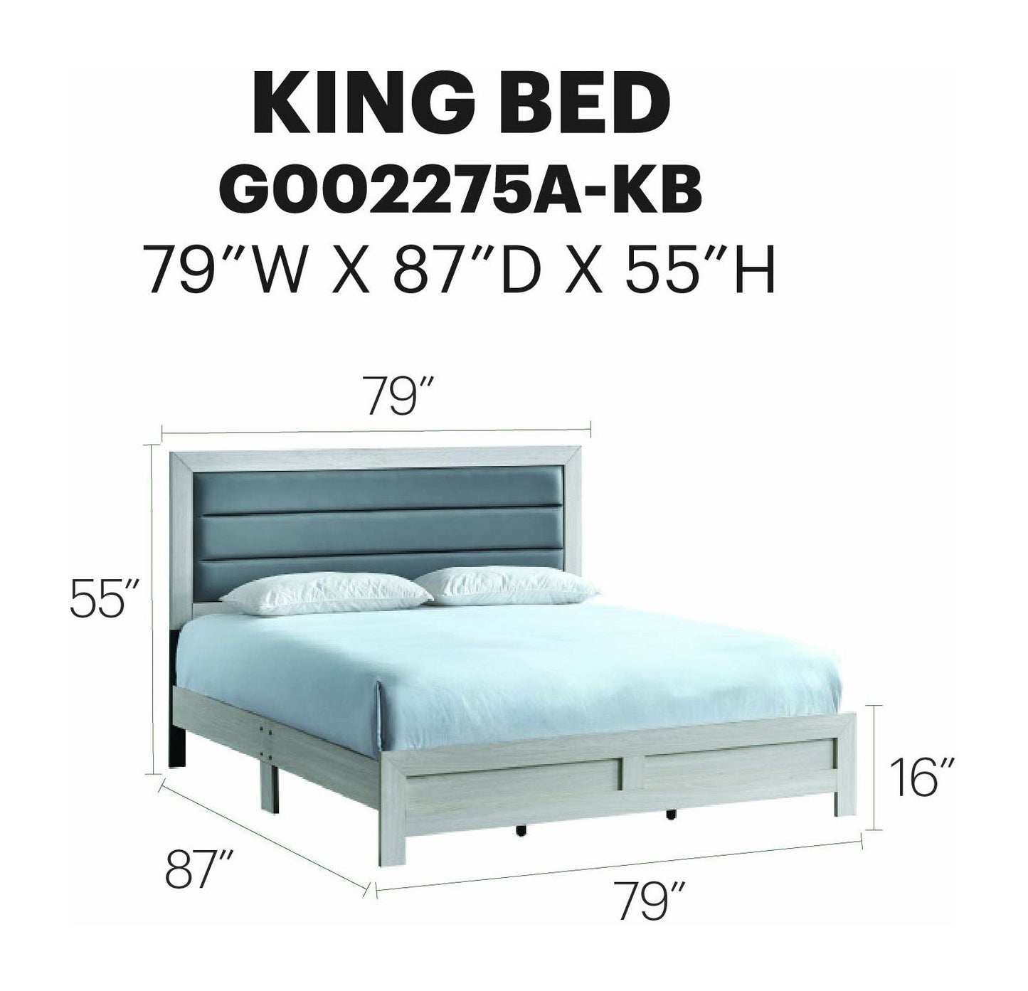 Glory Furniture - Plano - Upholstered Bed