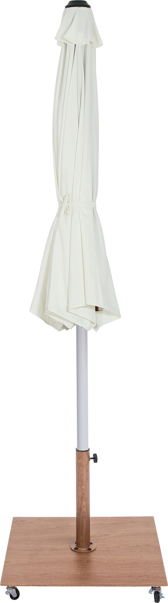 Fiji - Aluminum Patio Umbrella With Square Teak And White Base