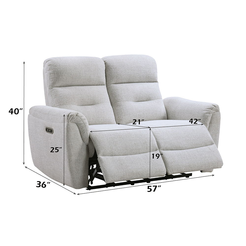 Eastre - Power Motion Loveseat With USB Port - Beige Chenille