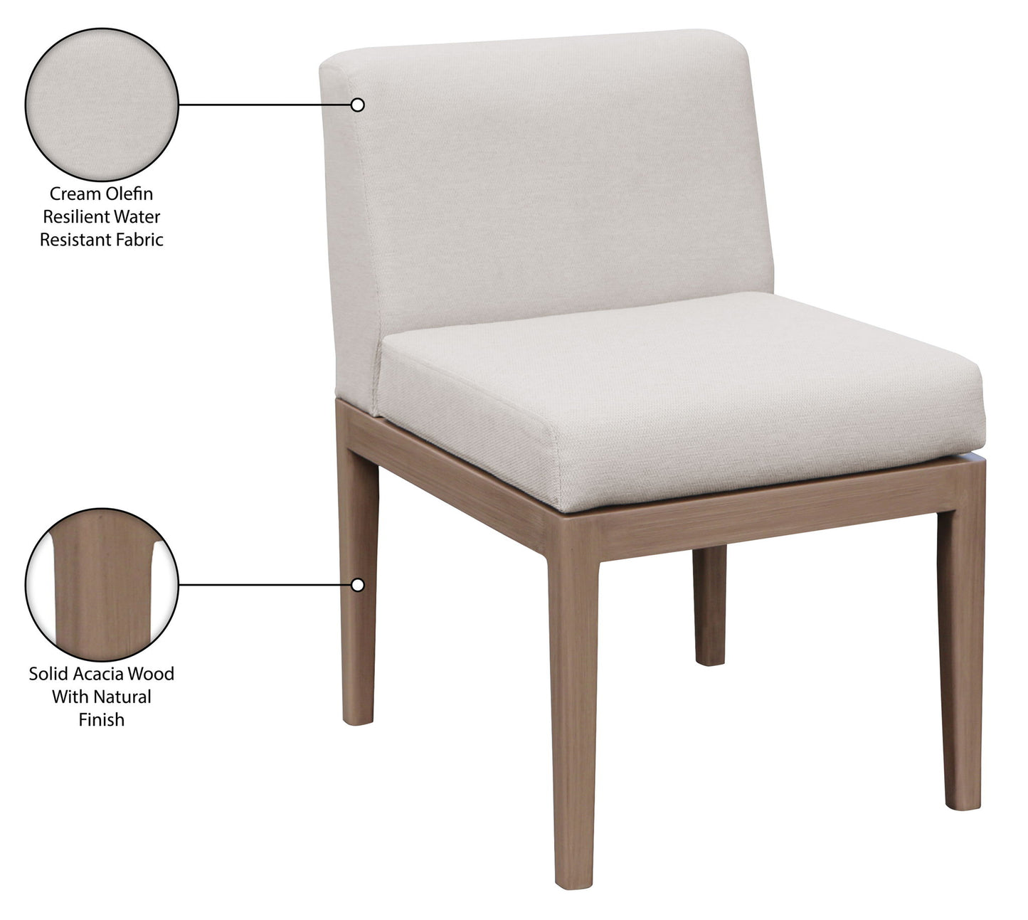 Solace - Olefin Performance Fabric Outdoor Patio Dining Side Chair