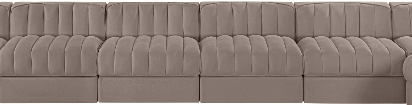 Rummi - Velvet Performance Fabric Upholstered 10 Piece Modular Sectional