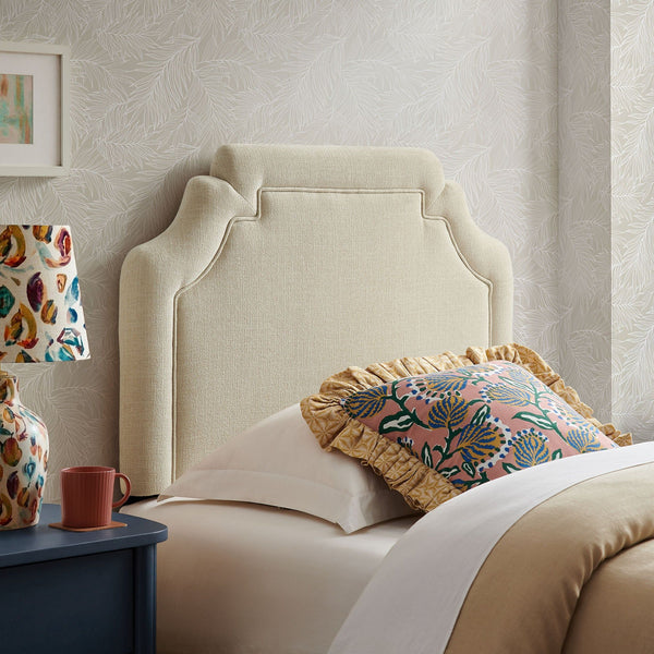 Magnolia Upholstered Fabric Headboard - Twin, Ecru