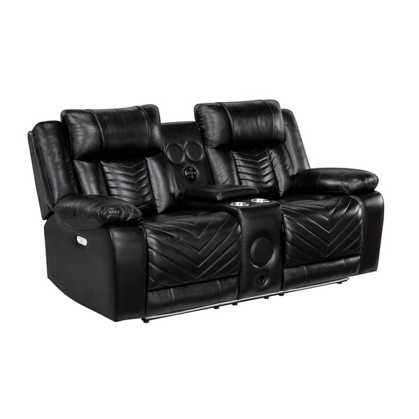 Glory Furniture - Sensa - Power Reclining Loveseat With Bluetooth Speaker And LED Belt