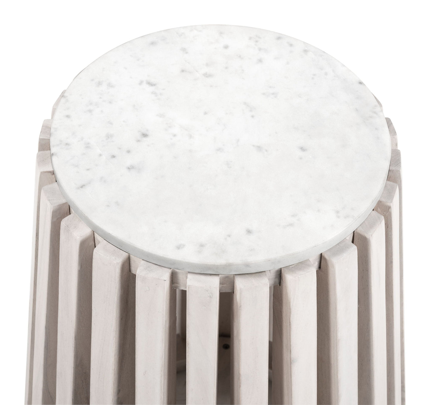 Cyprus - Side Table - White / Natural