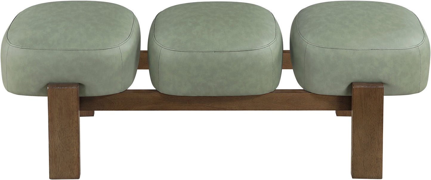 Woodcrest - Vegan Leather Upholstered Bench - Painted Brown Walnut Base