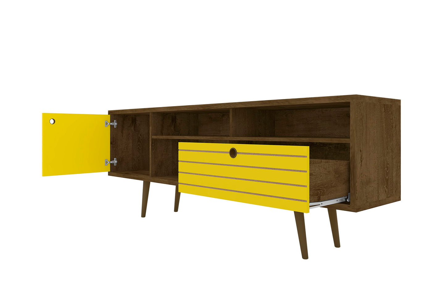 Manhattan Liberty - 71" TV Stand With Rustic Brown Frame