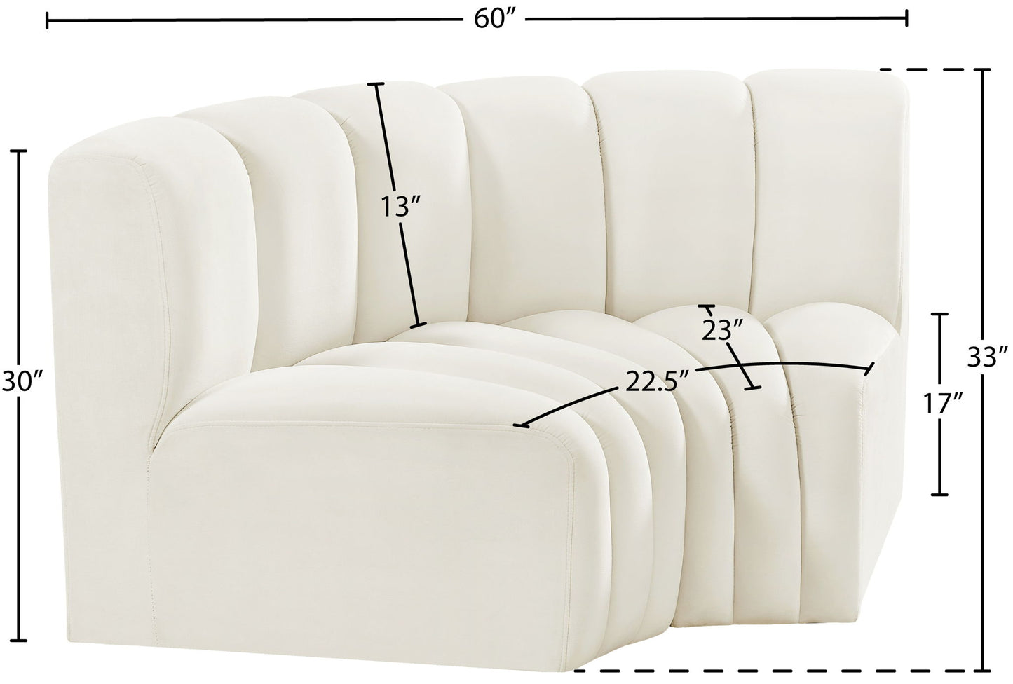 Arc - Velvet 2 Piece Modular Sofa
