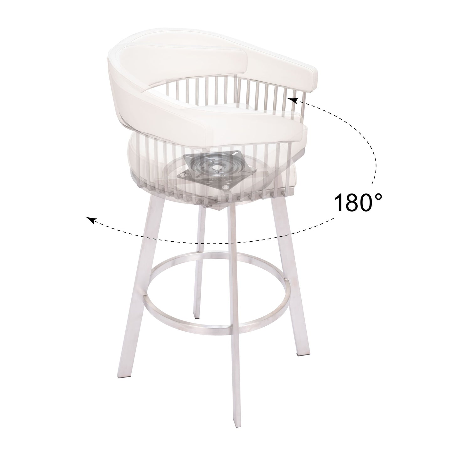 Bantry - Swivel Barstool - White