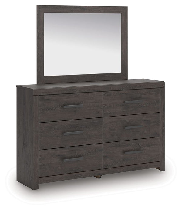 Prendonea - Dresser and Mirror - Charcoal