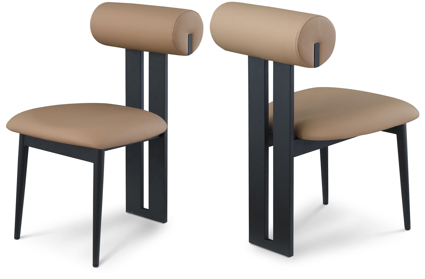 Dario - Faux Leather Dining Chair With Black Frame (Set of 2)
