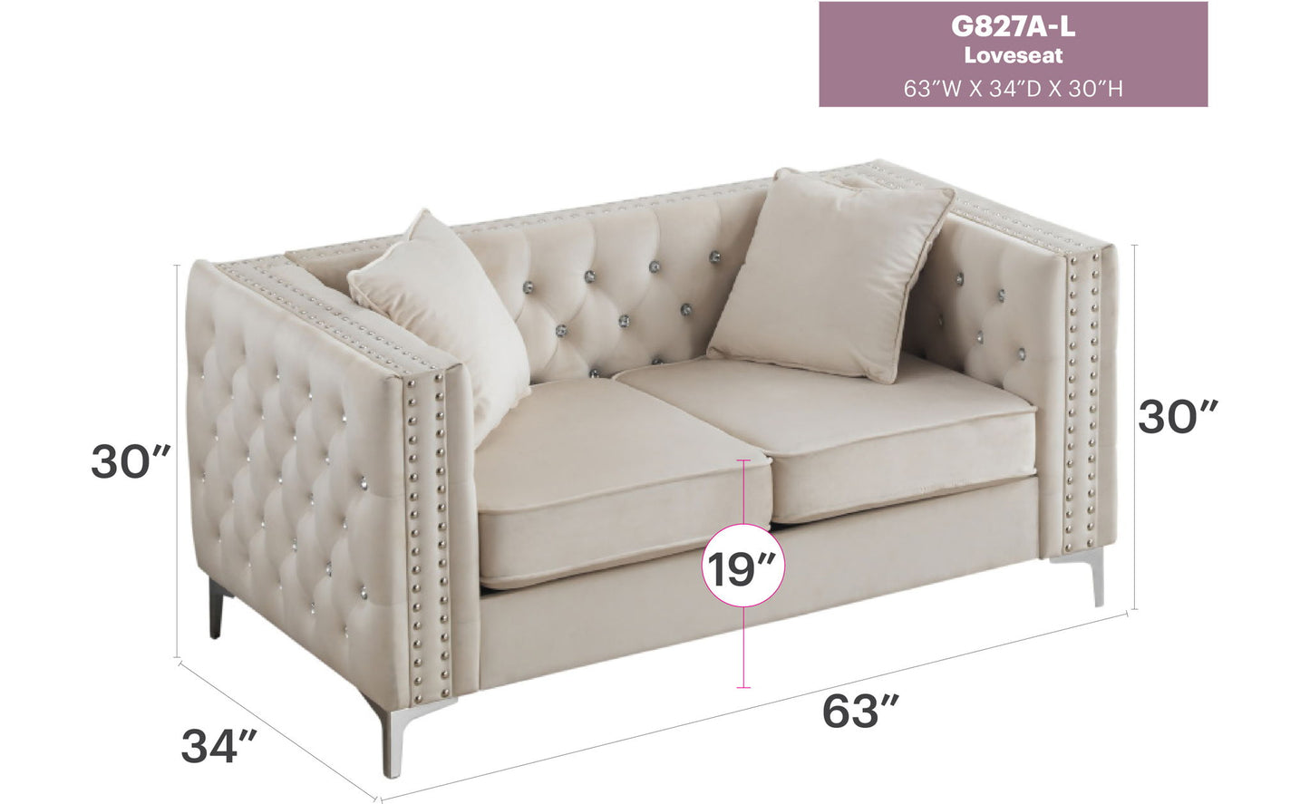 Glory Furniture - Paige - Loveseat