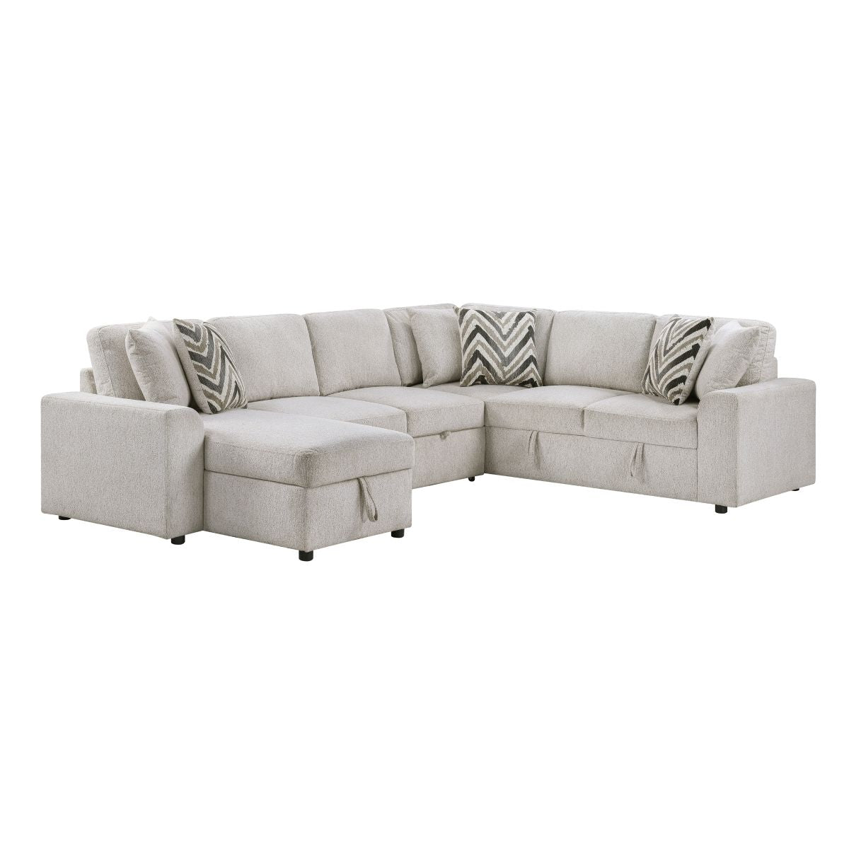 Myrtle 3-Piece Sectional with Pull-out Bed and Hidden Storage