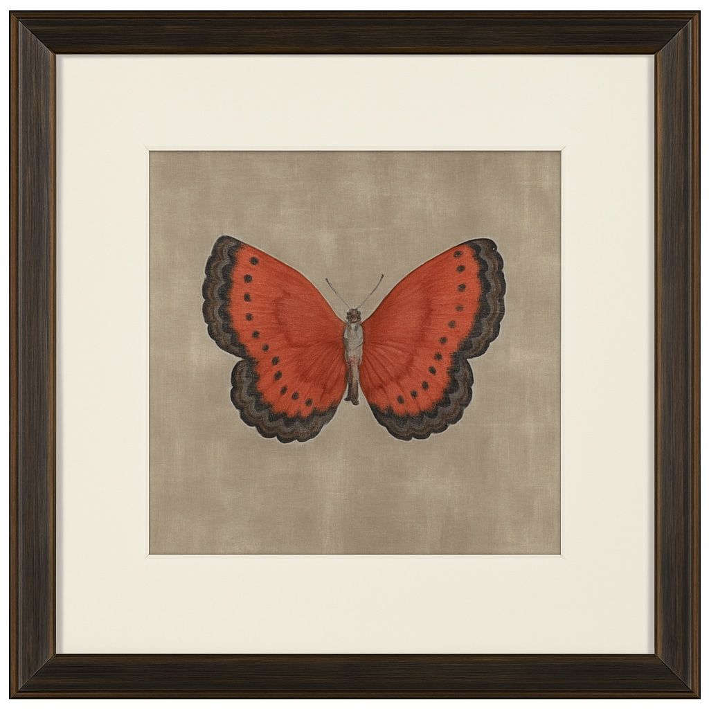 Papilio Luxe Terra Framed Print - Red / Beige