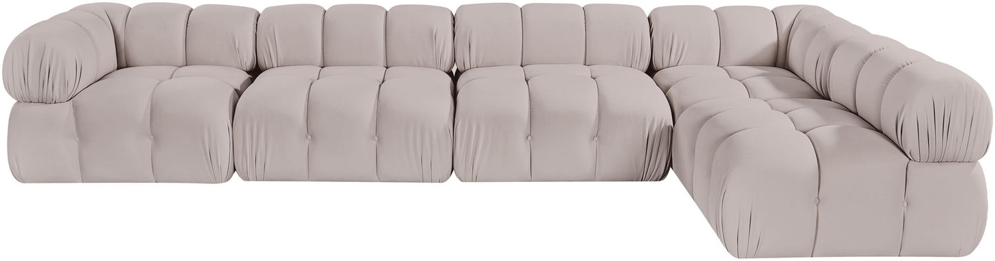 Orin - Velvet 5 Piece Modular Sectional