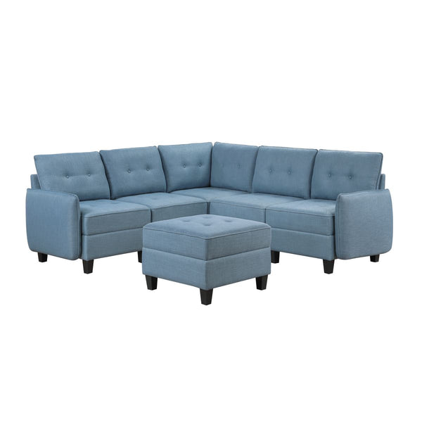 Garren 6-Piece Sectional with Storage and Ottoman