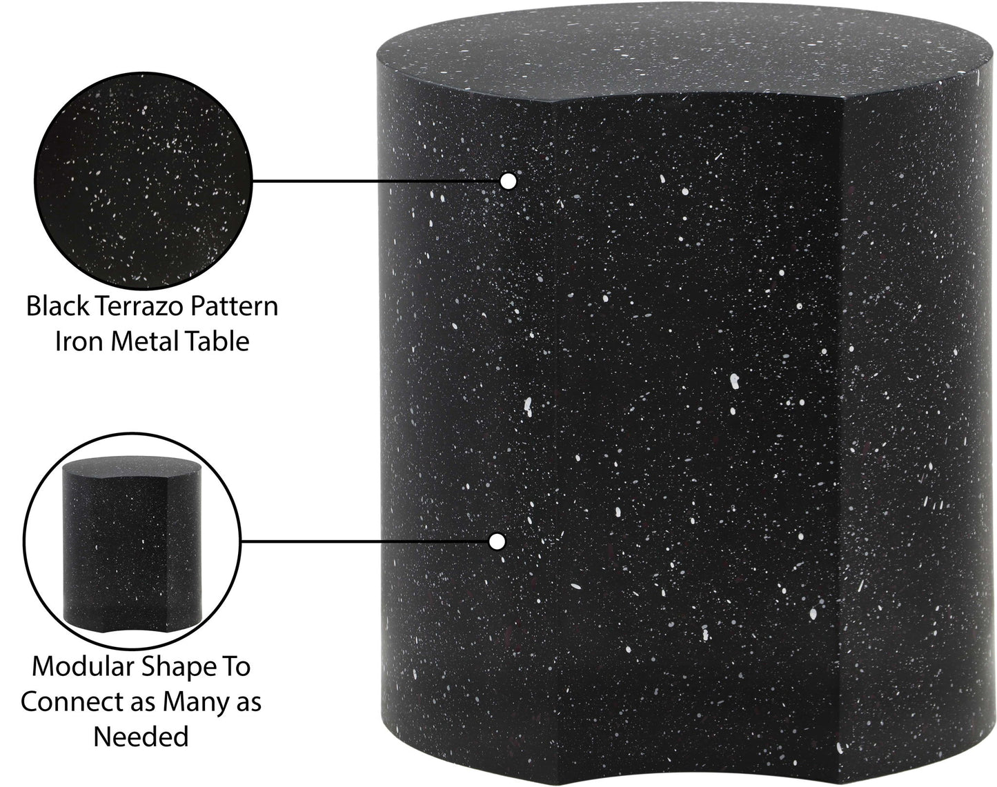 Dimple - End Table - Terazzo Finish