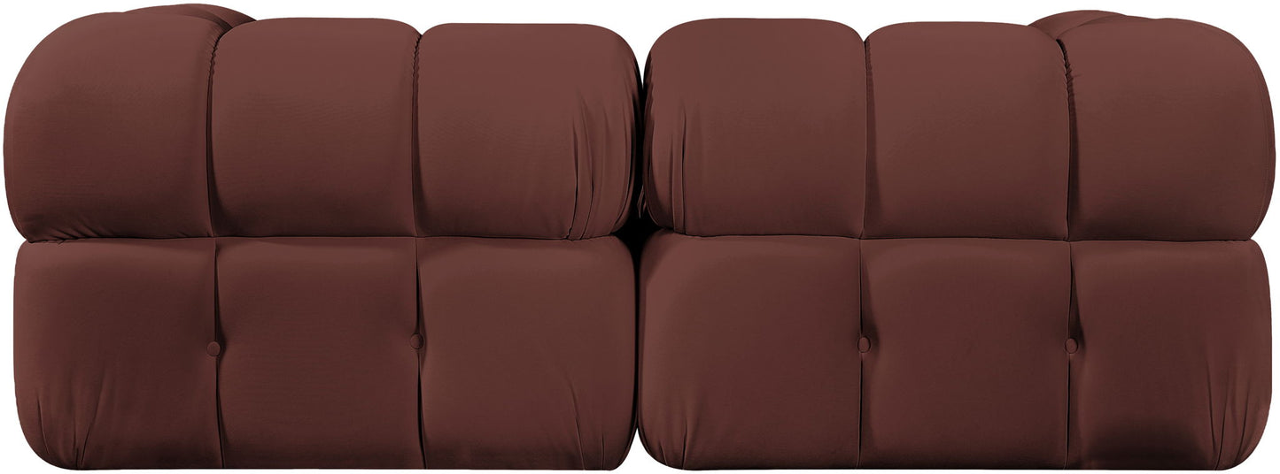 Orin - Velvet Performance Fabric Upholstered 2 Piece Modular Sofa (2 Corner Chairs)