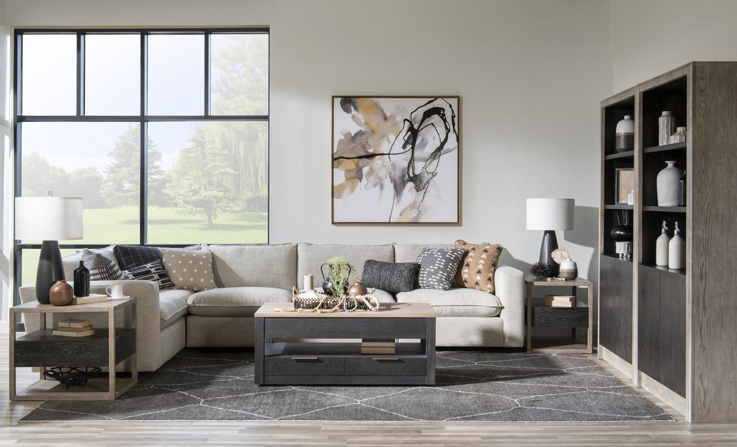 Halifax - Sofa Console Table - Flax And Java