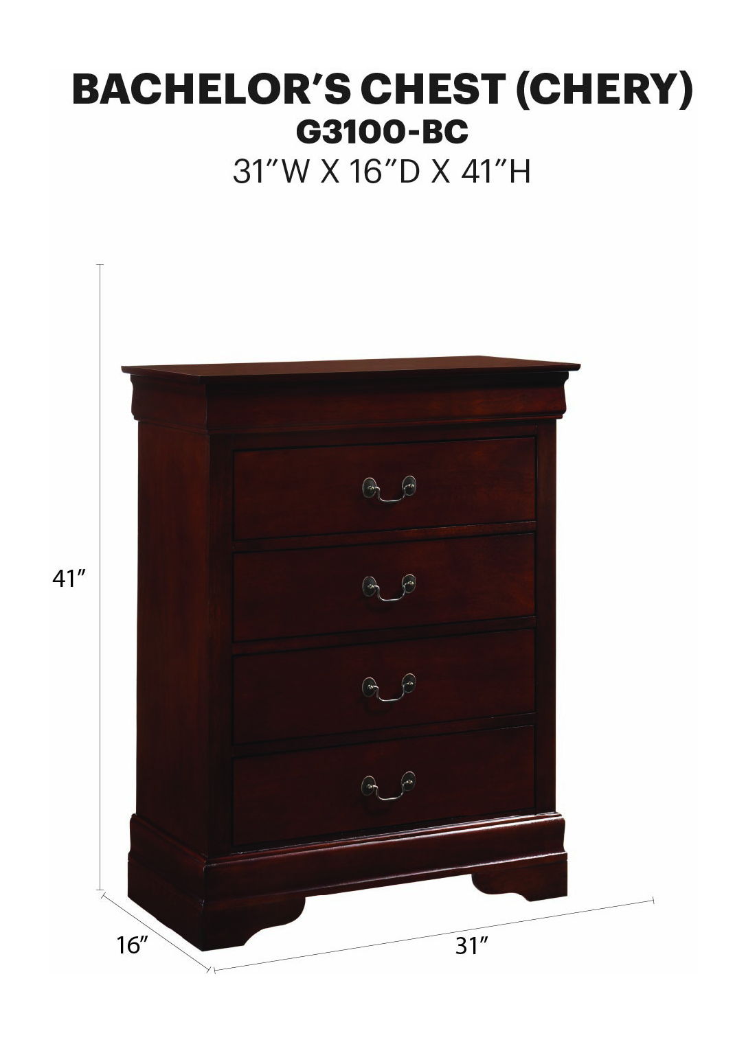 Glory Furniture - Louis Phillipe - Chest