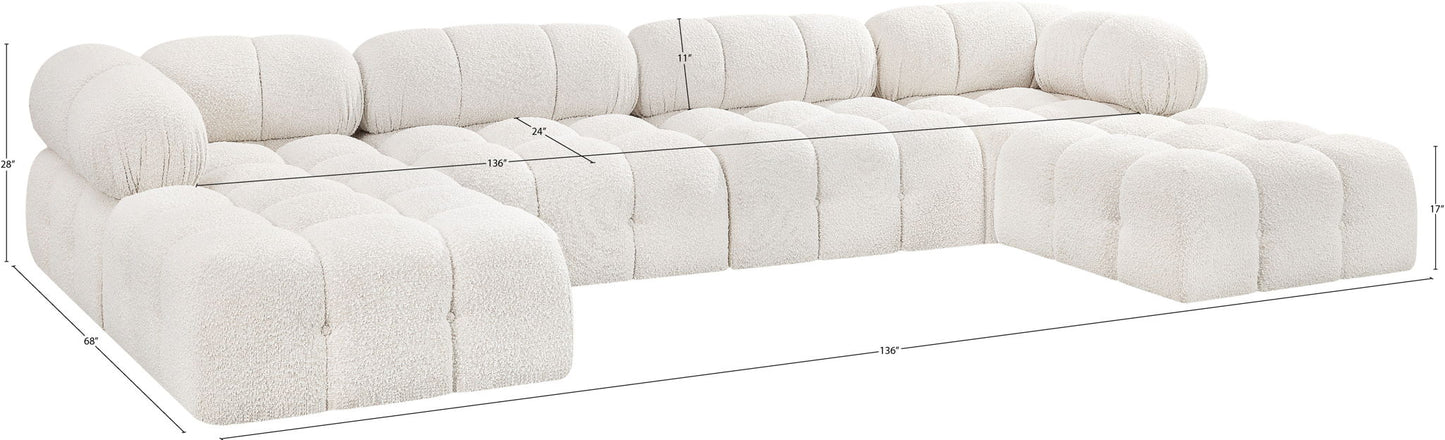 Ames - 6 Piece Fabric Modular U-Shaped Sectional