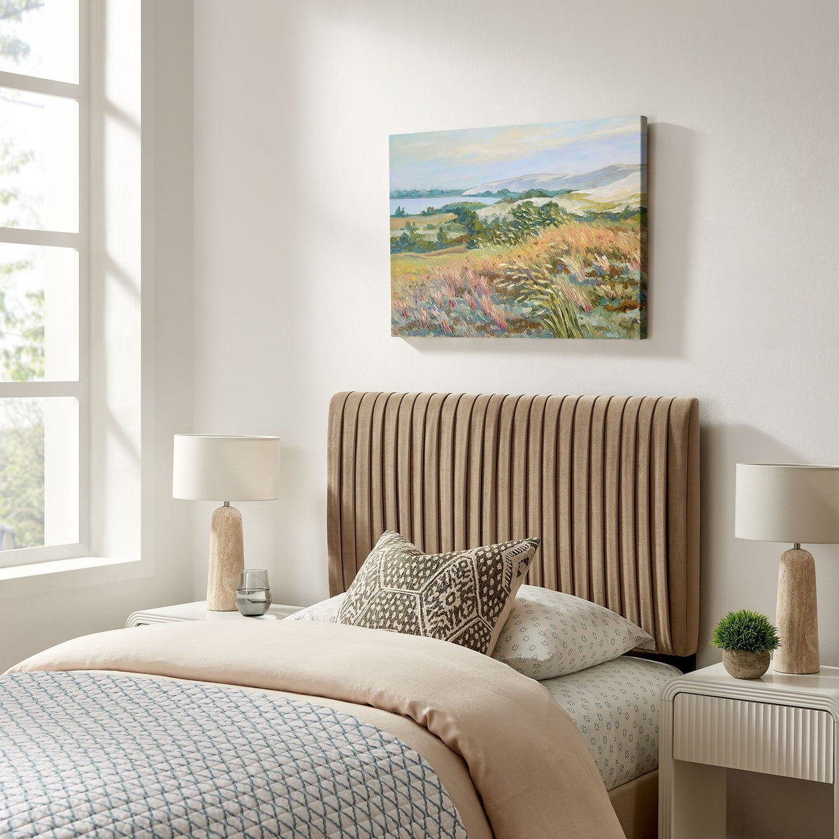 Eloise Upholstered Headboard - Twin, Taupe
