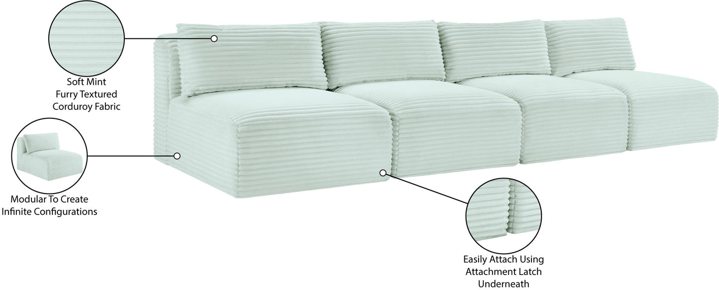 Shaggy - 4 Seat Modular Armless Sofa