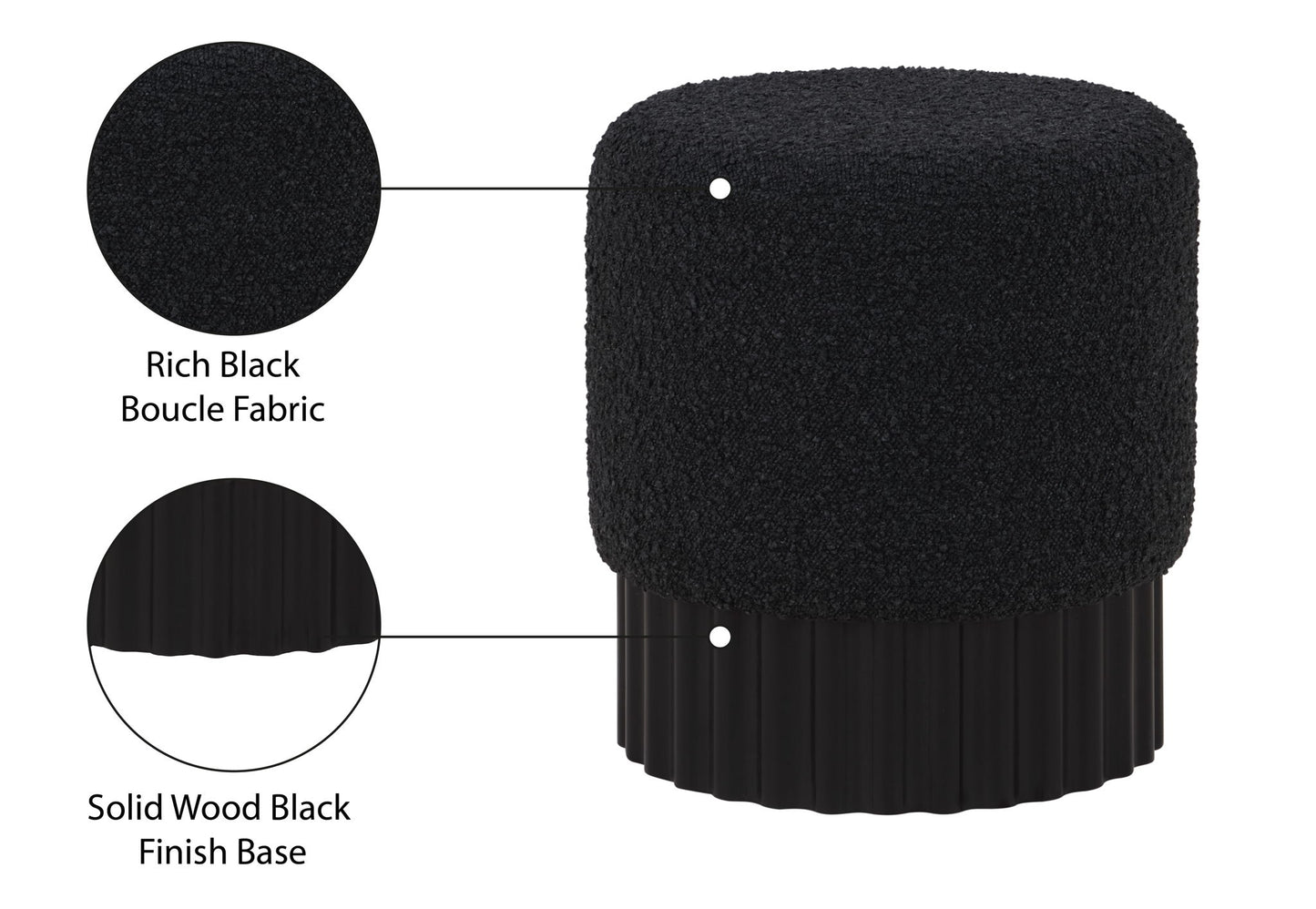 Veranda - Ottoman / Stool With Black Base