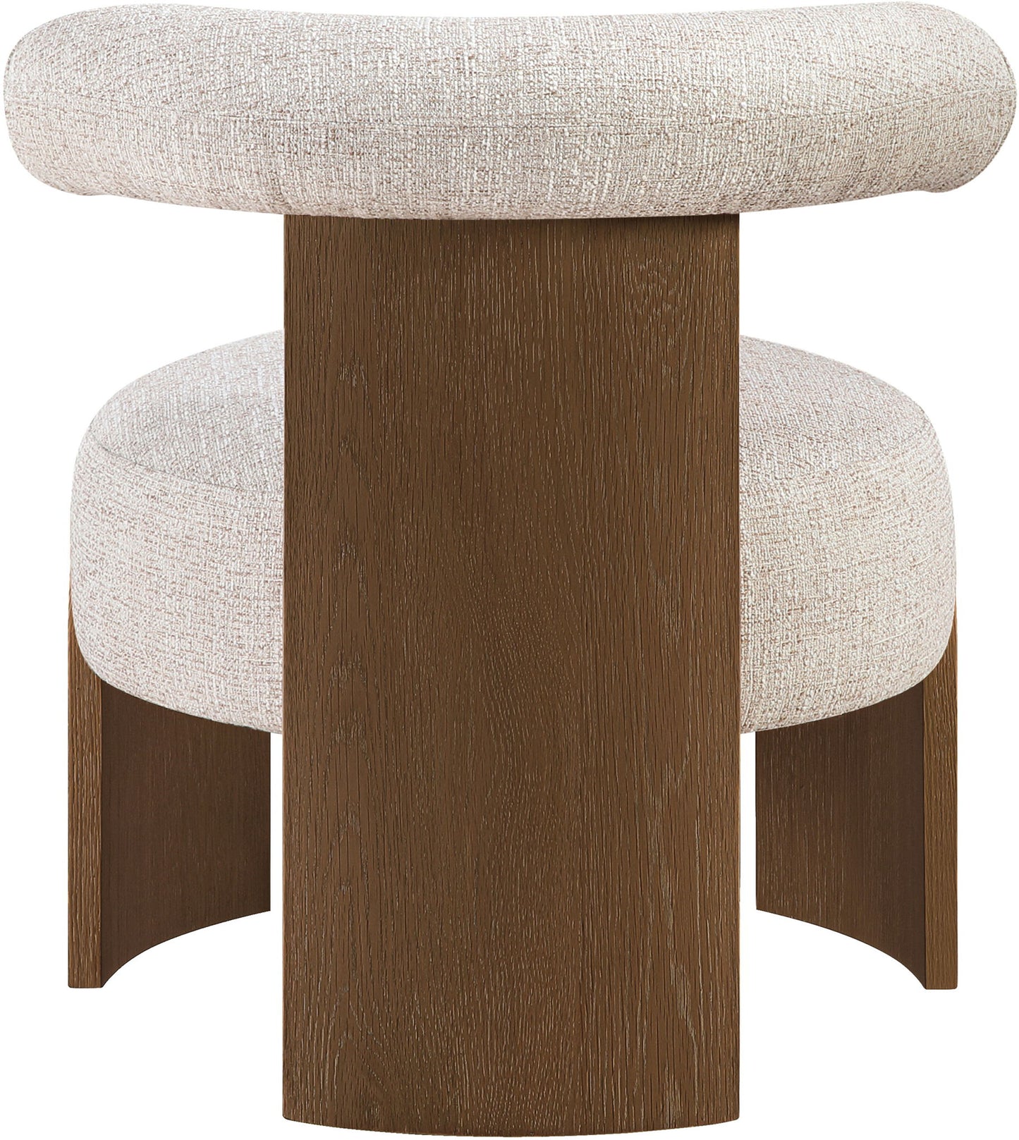 Calder - Linen Textured Fabric Upholstered Accent Chair - Painted Brown Base