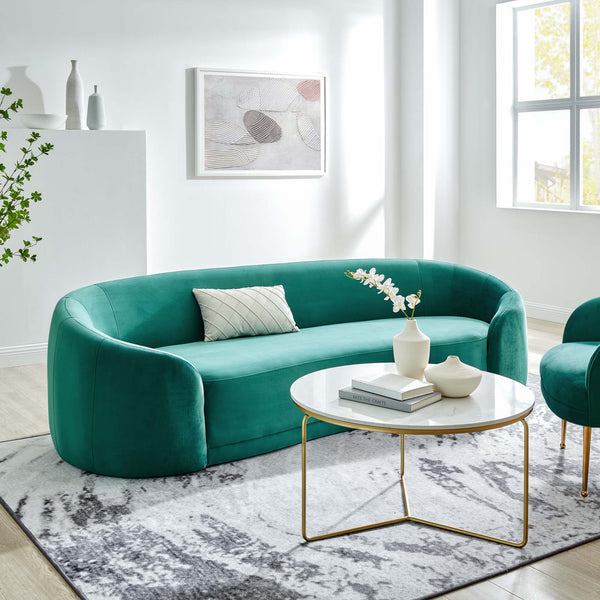 Contessa Performance Velvet Sofa - Teal