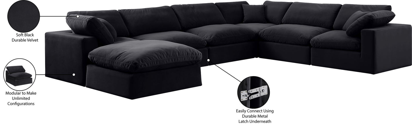 Comfy - 7 Piece Velvet Modular Sectional With Chaise