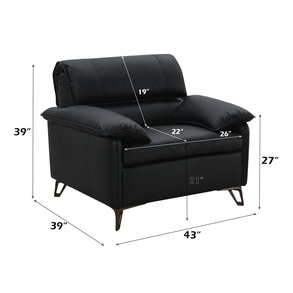 Eilene - Chair - Black Top Grain Leather