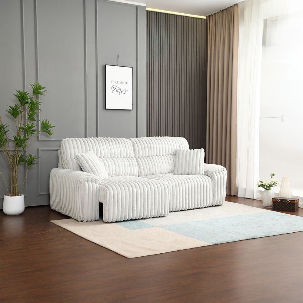 Jaya - Power Motion Sofa With Sleeper & USB Port - Mondo Gray Corduroy