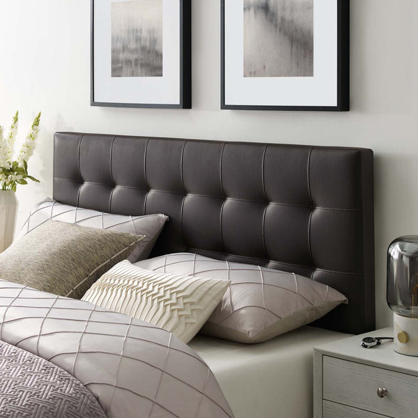 Lily Upholstered Vinyl Headboard - Full, Brown