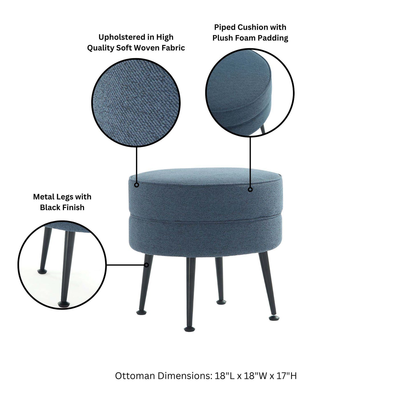 Manhattan Bailey - Accent Ottoman