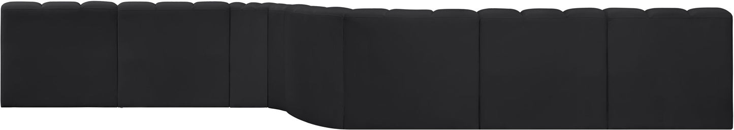 Arc - Faux Leather 8 Piece Curved Modular Sofa