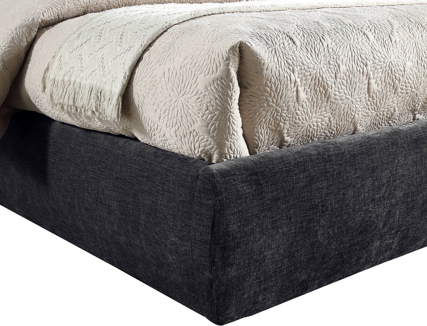 Adam - Chenille Fabric Bed With 89" Headboard