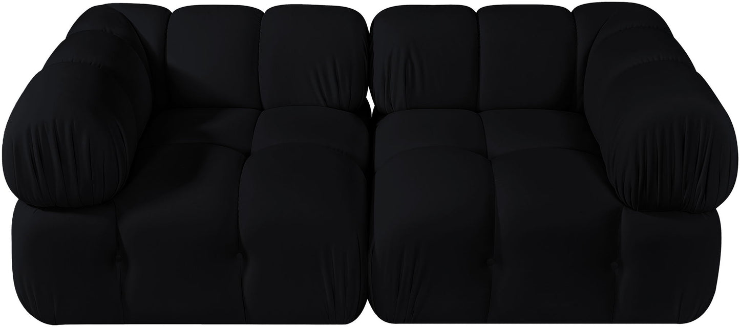 Orin - Velvet Performance Fabric Upholstered 2 Piece Modular Sofa (2 Corner Chairs)