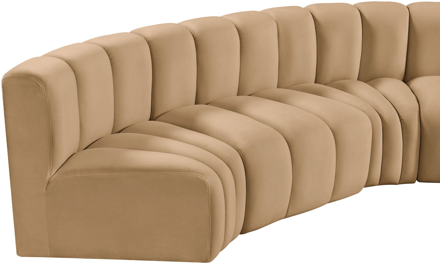 Arc - Velvet 6 Piece U-Shaped Modular Sofa