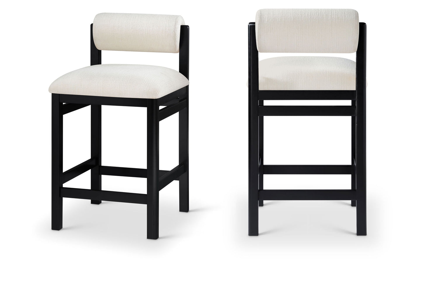 Roundhill - Fabric Counter Stool - Black Frame