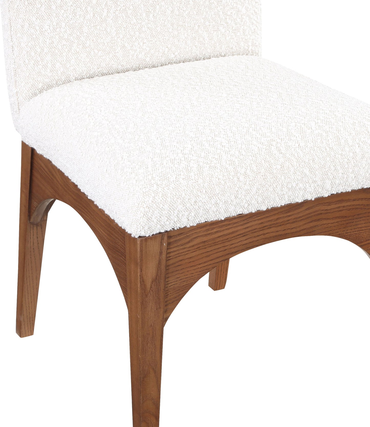 Waldorf - Boucle Dining Side Chair With Brown Legs
