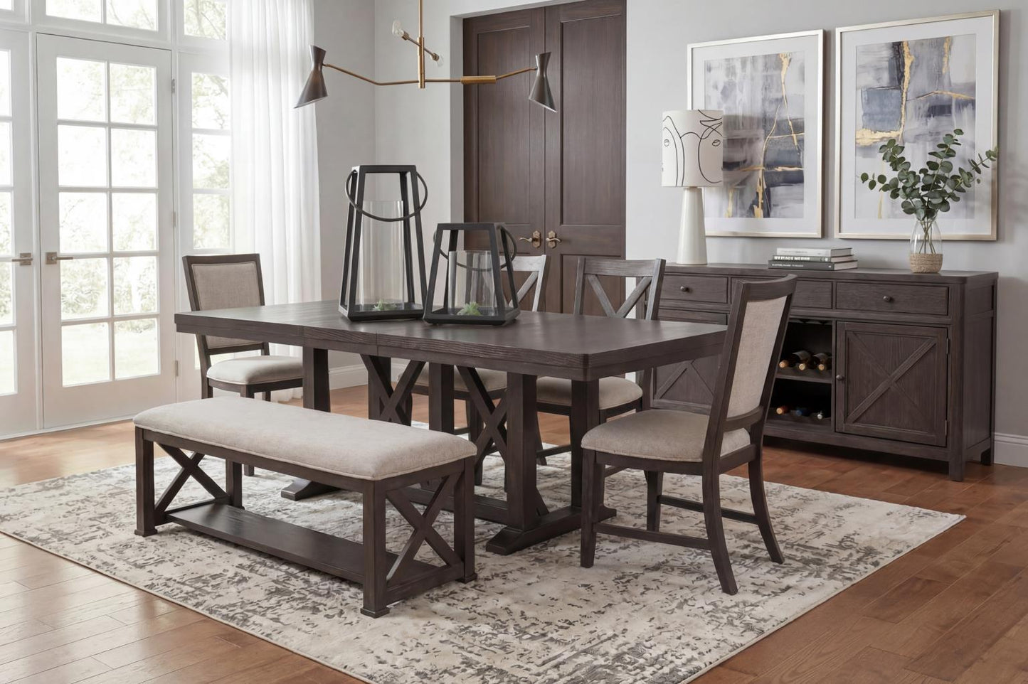 Briarwood - Complete Counter Height Table With Storage - Sable