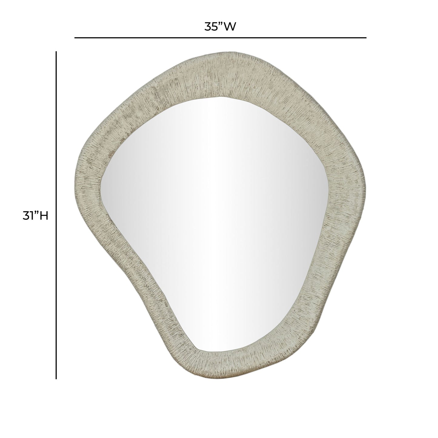 Orpheus - 35" x 31" Ribbed Wall Mirror - Faux Stone