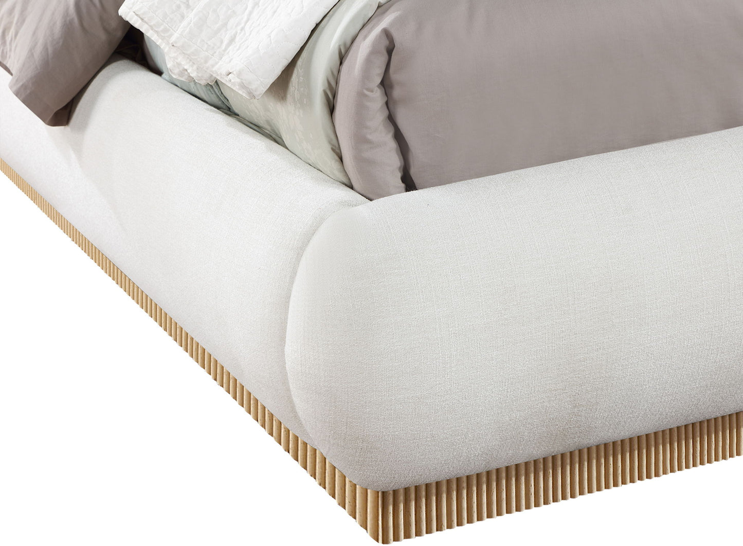 Rigby - Linen Bed With Natural Base