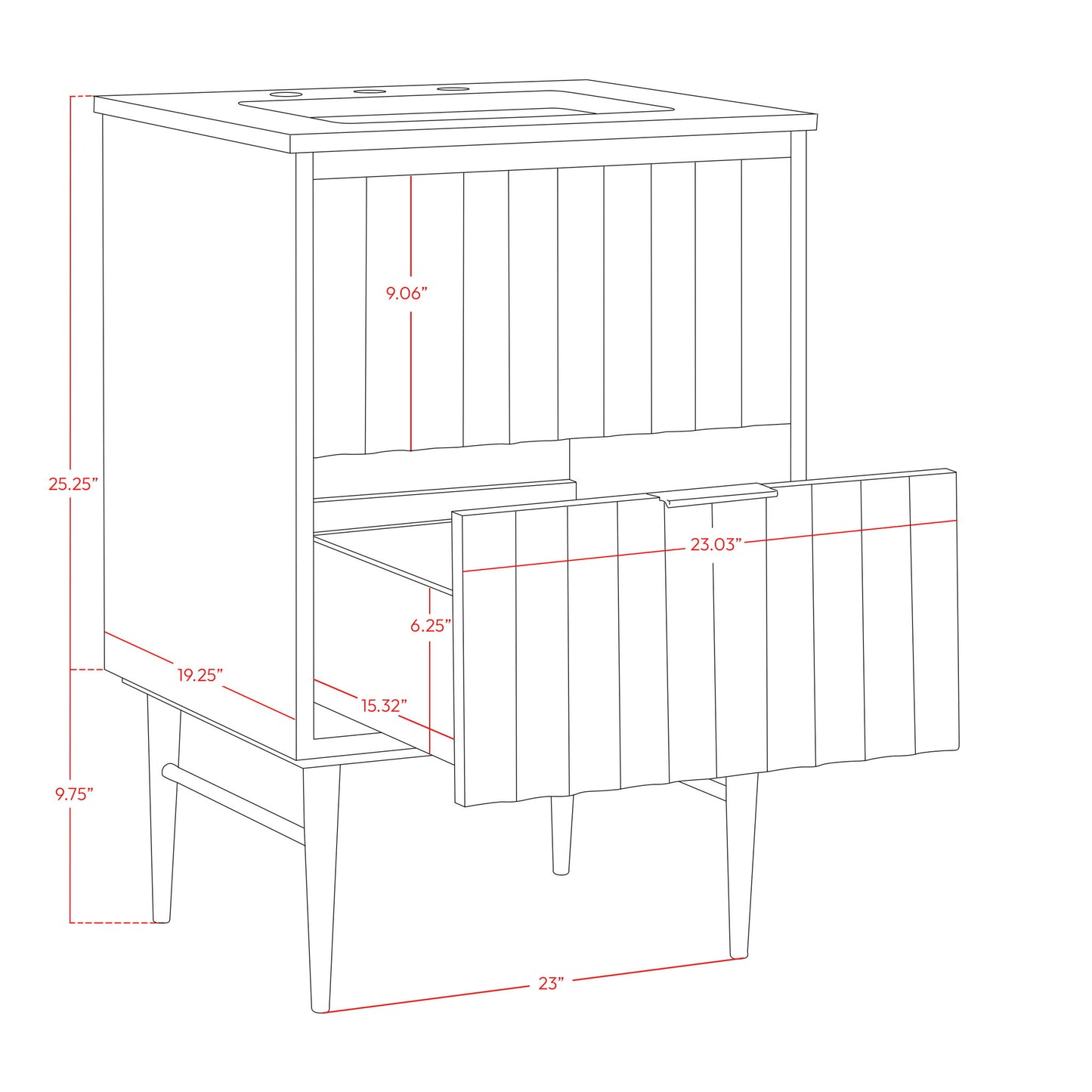 Modernist - Bathroom Vanity With Chrome Legs