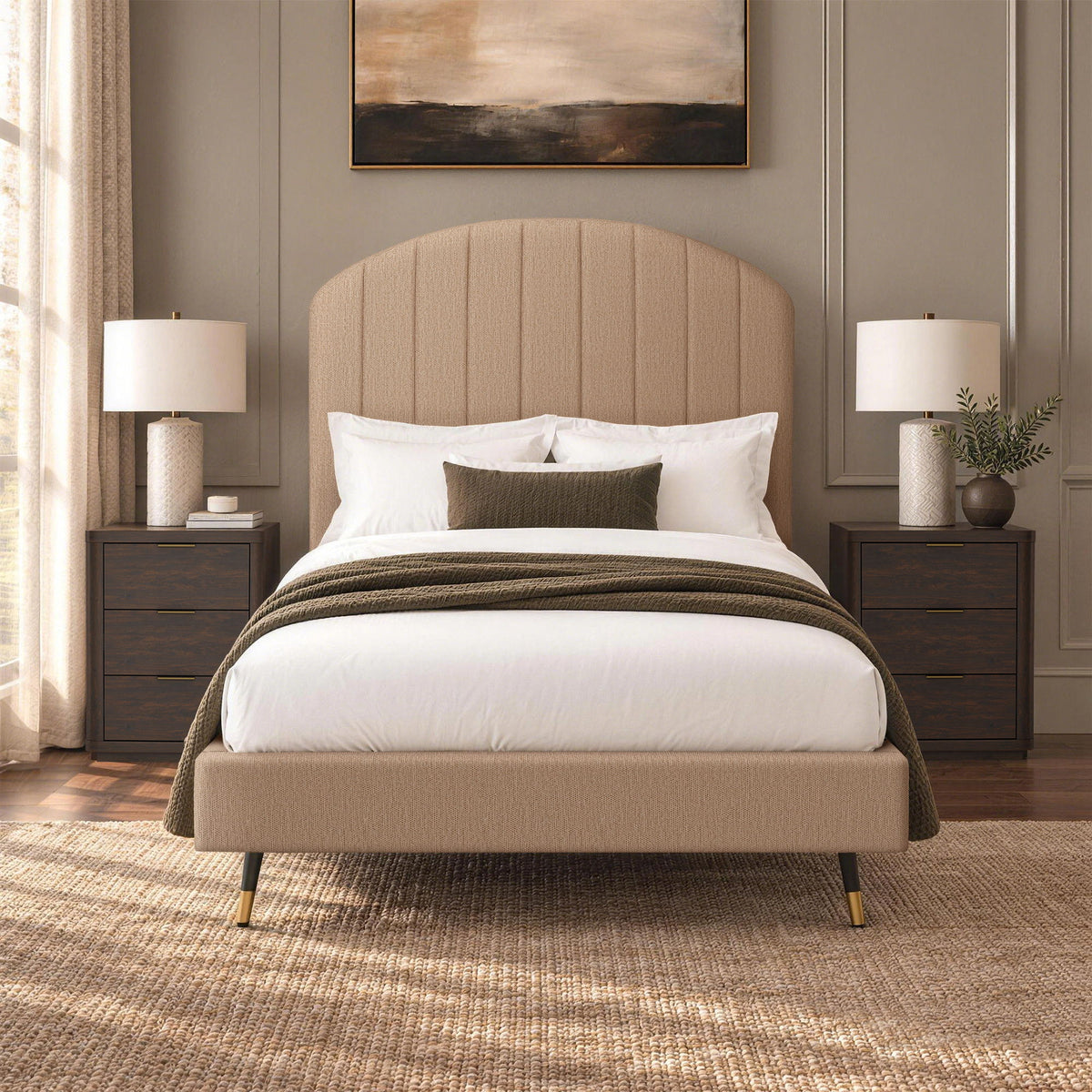 Liraine - Arched Channel Upholstered Bed