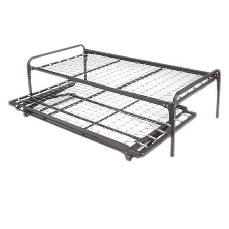 HI Riser Steel Trundle bed with Pop Up Trundle Everything Mattress